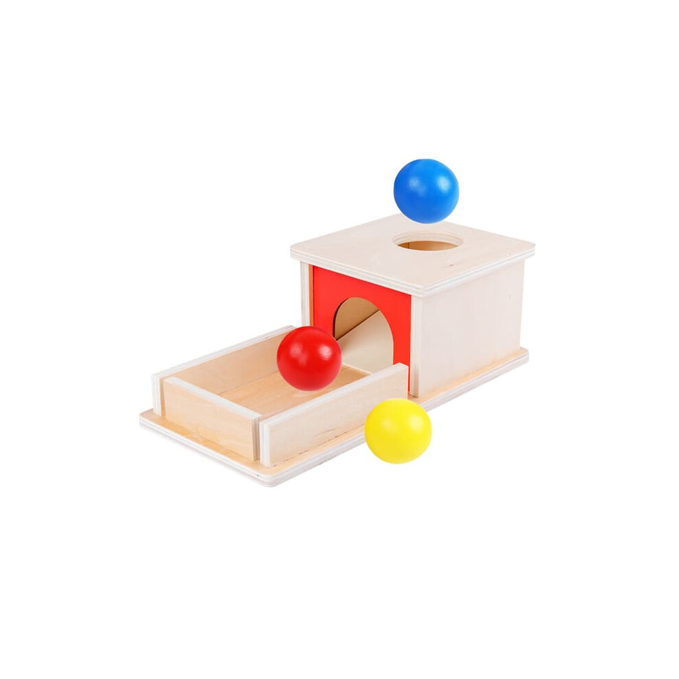 Object Permanence Box with Tray and 3 Balls Montessori Toy