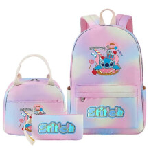 Ensemble de 3 sacs à dos Lilo et Stitch - Sac d'école et de voyage multi-poches pour femmes et hommes - Sacs à dos de haute qualité pour