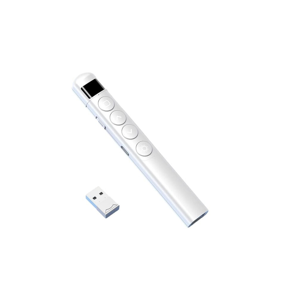 Wireless Rechargeable Usb Presenter With Laser Pointer White 962125891287