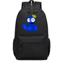Kinder-Rucksack mit Roblox-Regenbogenfreunde-Motiv, große Kapazität, schwarz