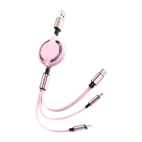 Jacenvly 3-in-1 retractable USB cable for Type-C/Micro 2