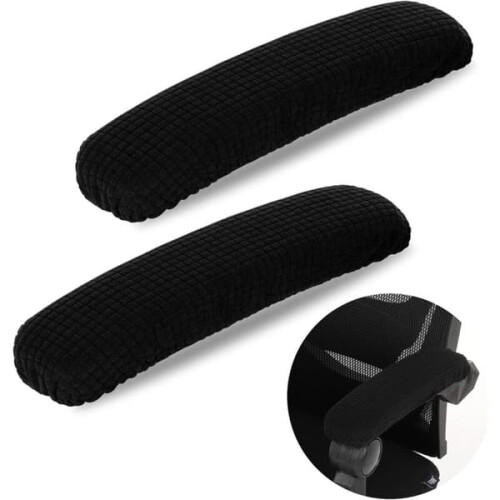 Office Chair Armrest Covers Black 1 Pair