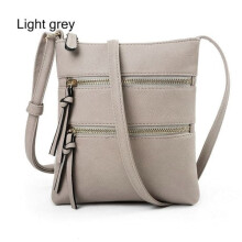 Women's crossbody bag with zipper light grey
