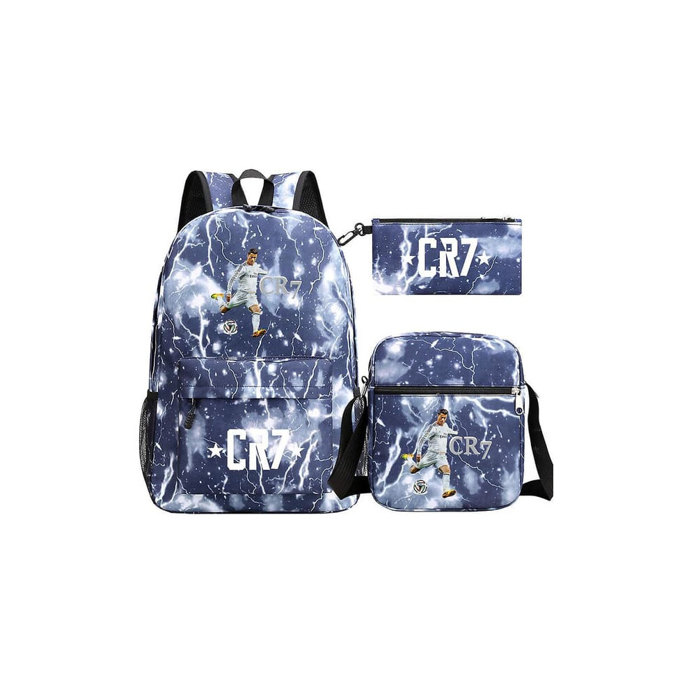 Football Ronaldo CR7 Backpack Set for Kids and Adults,