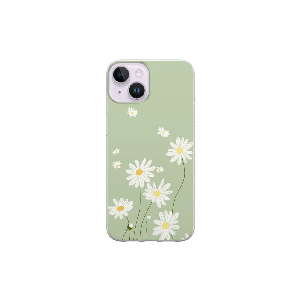 Iphone 14 Plus Transparent Case With Daisies Floral Pattern 962029371663