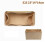 Makeup Bag Organizer Insert Felt Lining 35 cm Khaki 1