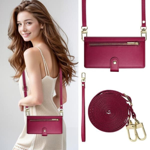 Samsung S22 PU Leather Wallet Case Red