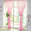 Solid Color Wedding Curtain Rose Red 100x201 cm 3