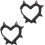 Black Heart Huggie Hoop Stud Earrings 1