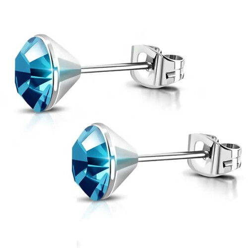 Stud Earrings Surgical Steel 316L Silver 4 mm Round Light