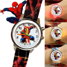 Spider-Man cartoon silicone kids watch black