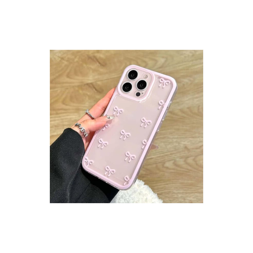 Iphone 16 Pro Max Transparent Case With Ribbon Bow And Pink 962029358671
