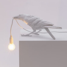 Seletti Bird Wall Lamp Black and White Resin