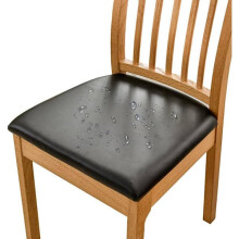 Dining Room Chair Covers Waterproof PU Leather Black 1 pcs