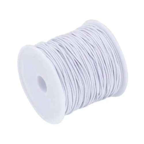 White nylon coated elastic thread 50 m 0.6 mm