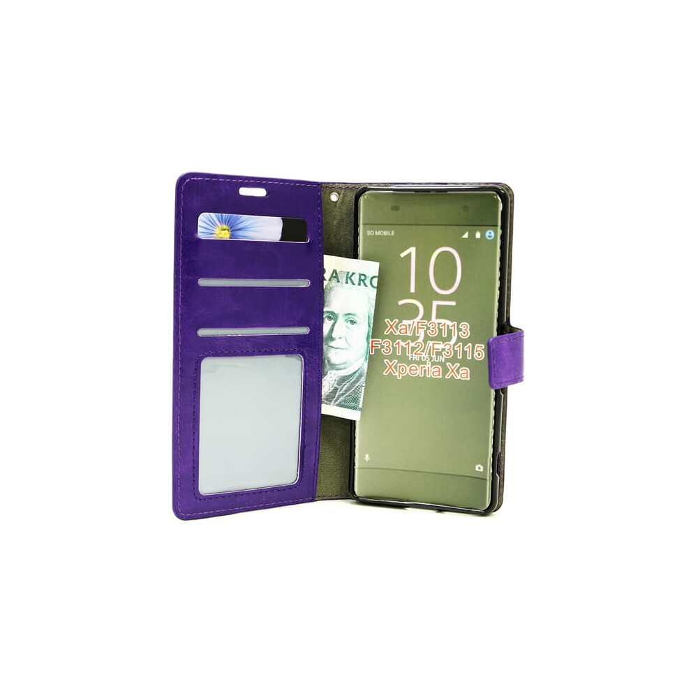 Crazy Horse Wallet For Sony Xperia Xa F3111 Purple 962029705796