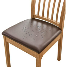 Dining Chair Covers PU Leather Waterproof Brown