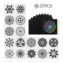 Mandala tool set for clay pottery and rock painting with 27