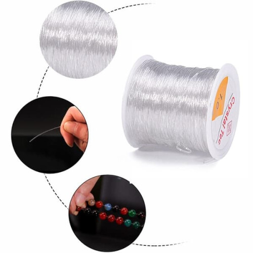 Transparent elastic thread for jewelry making 100m 1mm