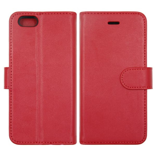 iPhone 6/6S leather wallet case with stand - red