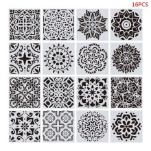 Mandala stencils for DIY wall painting on wood tile stone