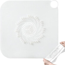 Shower Strainer Hair Catcher Drain Cover White Square