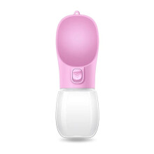 Portable Dog Water Bottle Leak-Proof 350ml Pink