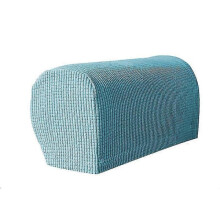 Light Blue Non-slip Stretch Sofa Armrest Covers 2 pcs