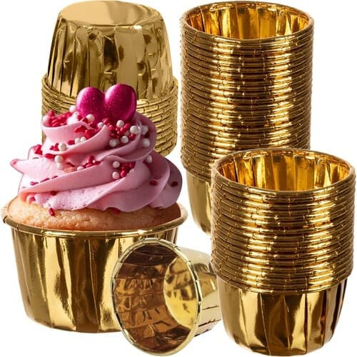 Muffin tins gold 6 cm 50-pack