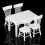 White Dining Table Chair Set 1:12 Miniature Dollhouse 1