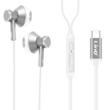 LINQ wired in-ear headphones USB-C stereo 1.2 m silver grey