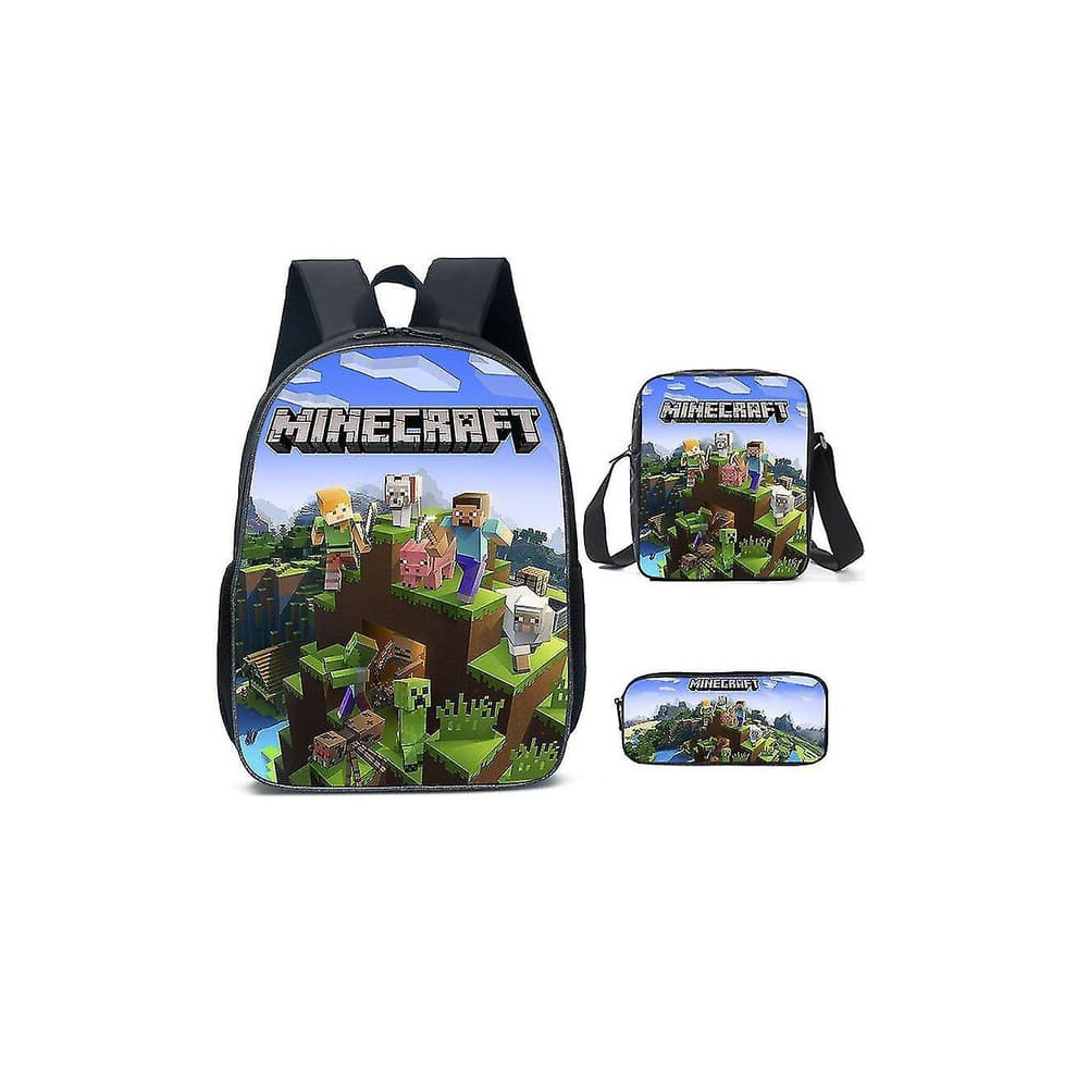 Minecraft backpacks for boys with pencil case 3-piece set