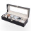 Watch Box for 6 Watches - Black with White Stitching 1