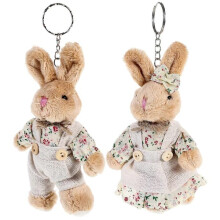 Llavero de conejo de peluche, llavero para mochila, llavero