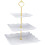 White tiered dessert platter with 3 tiers 1
