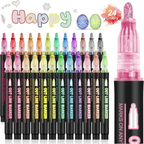 Glitter and Metallic Gel Pens 24 Colors
