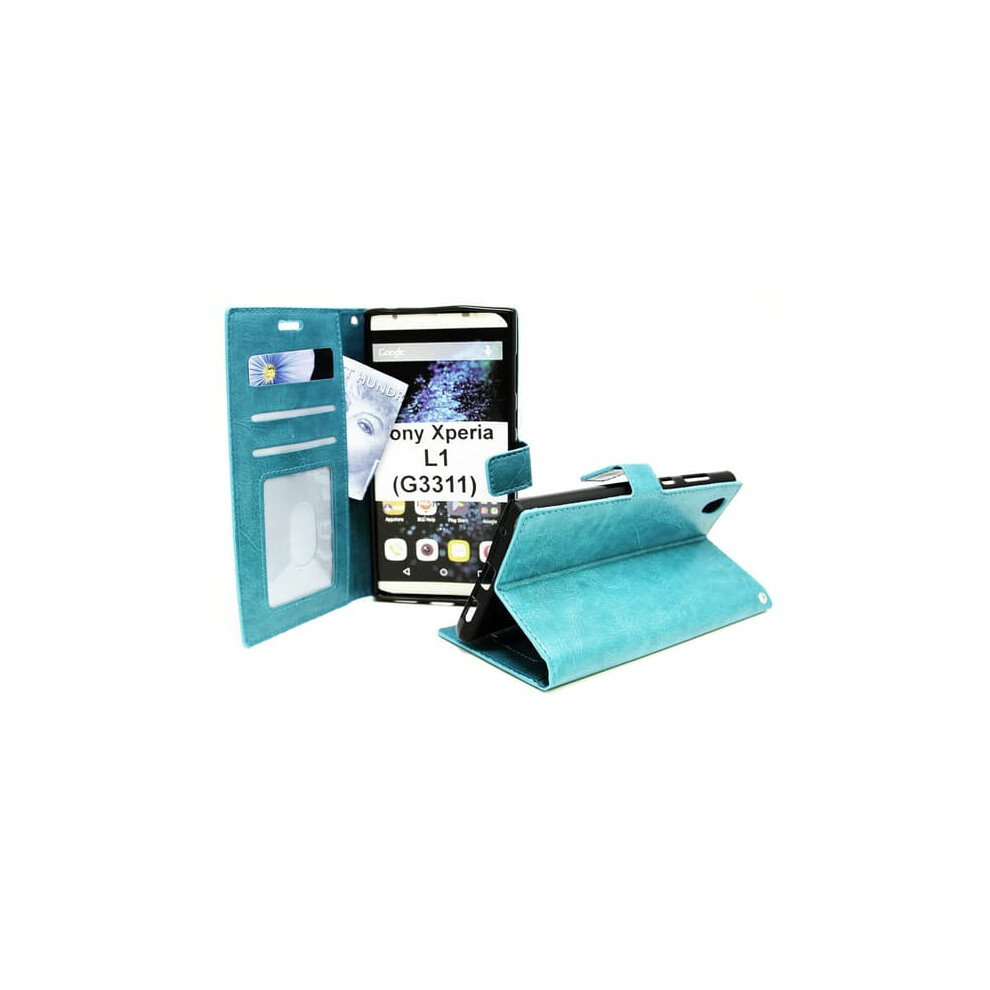 Crazy Horse Wallet For Sony Xperia L1 G3311 Turquoise 962029706267