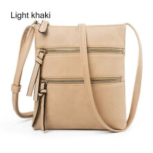 Women's crossbody bag with zipper light khaki