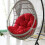 Indoor Hanging Egg Swing Chair with Thick Cushion Red 1