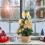 Mini gold Christmas tree 8.2 inches with bow 4