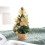 Mini gold Christmas tree 8.2 inches with bow 5