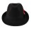 Vlněný plstěný klobouk Fedora Vintage Trilby černý 5