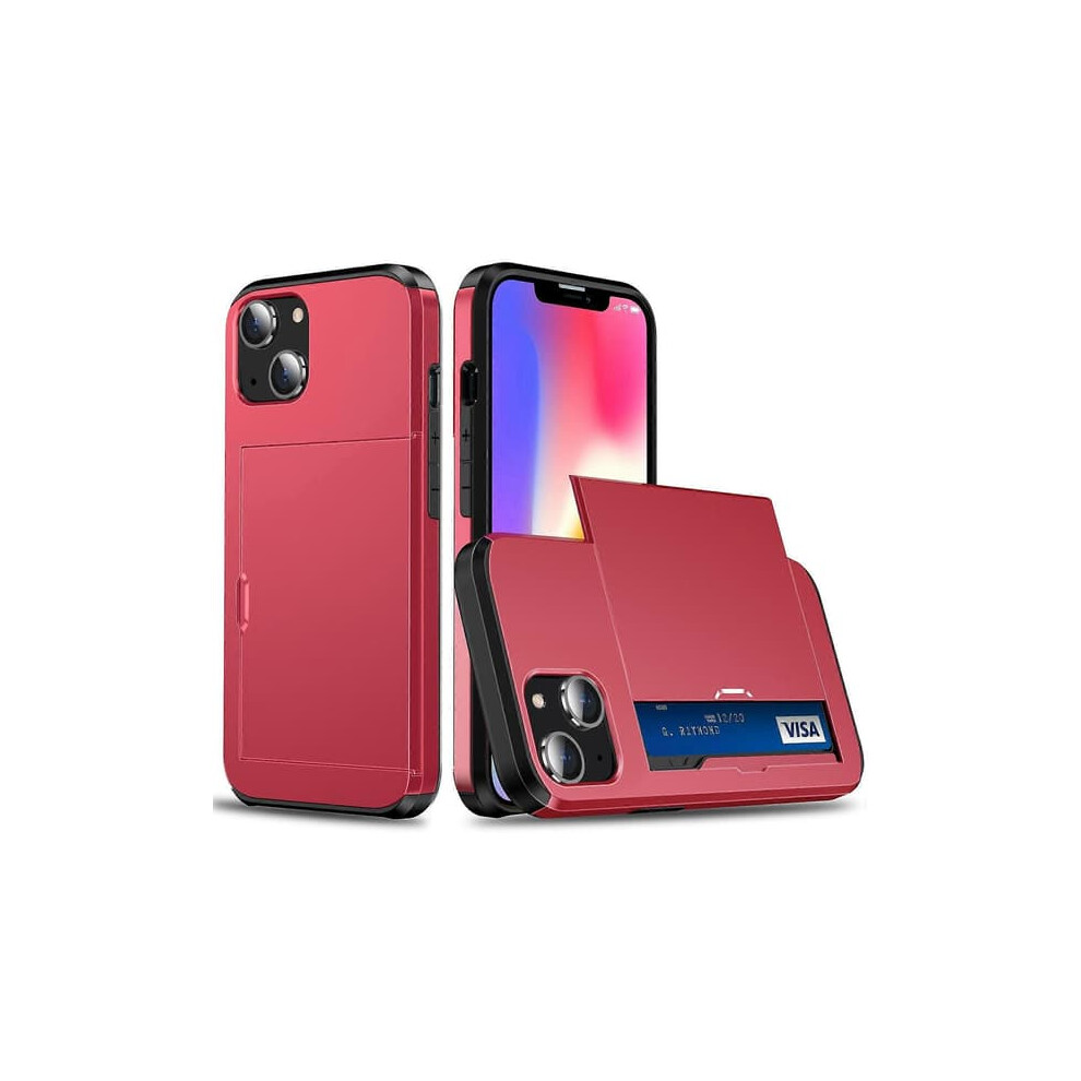 Sliding Card Holder Phone Case For Iphone 15 Tpu+Pc White 962125904741