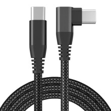 Chargeur USB-C avec connecteur coudé, charge rapide 60 W, noir, 1 m