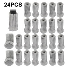 Knitted Chair Leg Socks Gray 24pcs