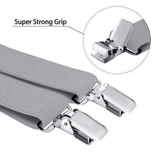 Bretelle da uomo resistenti con clip e chiusura a X, regolabili 1