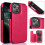 iPhone 13 Mini smooth case with card holder rose red 1