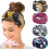 Women's boho floral cross headbands stretchy 4-pack 1