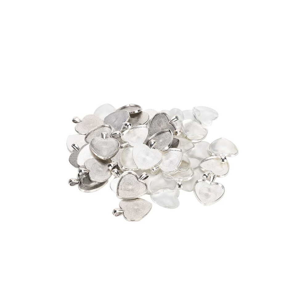 Heart-Shaped Hanging Tray Cabochon Setting 60 Pcs 962125894677