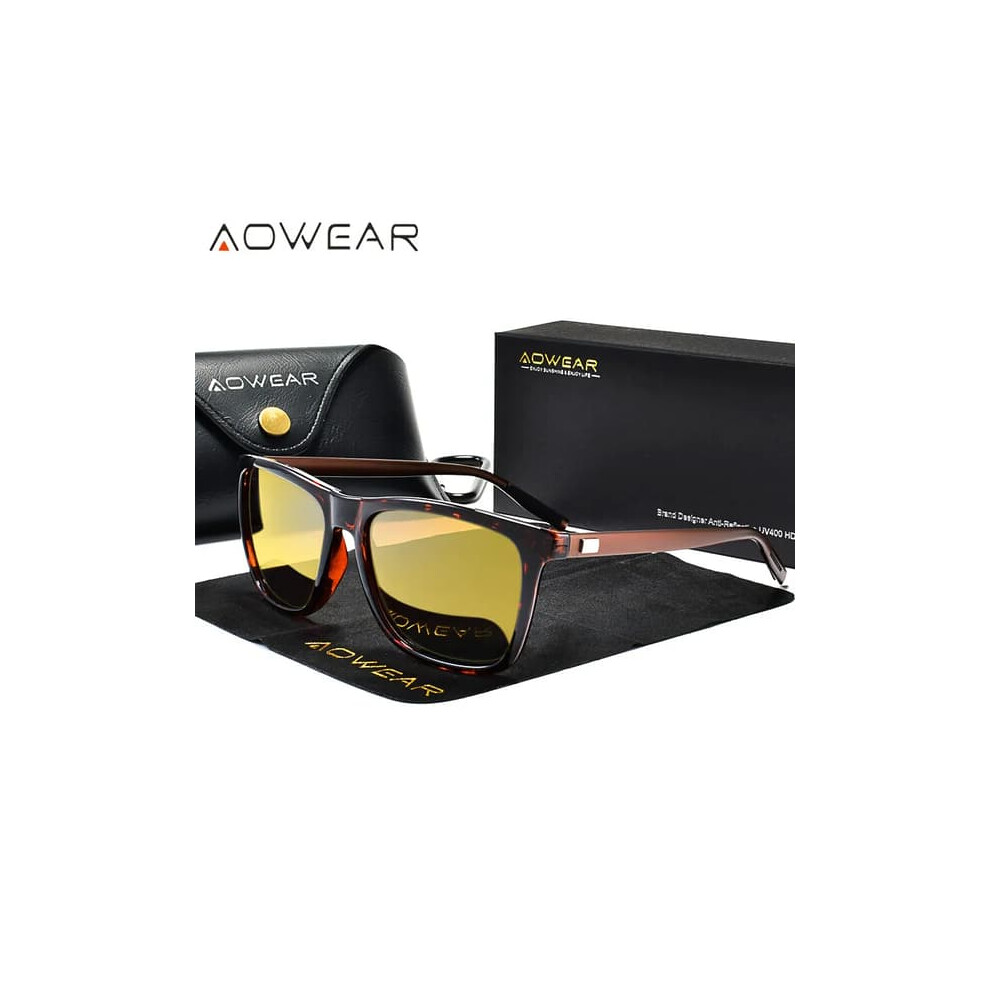 Aowear Night Vision Glasses Men Lens Polarized Yellow 962029377290